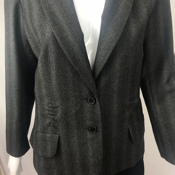 Lida Baday Designer Blazer Luxury Jacket 14 Stripe Gray Dark Academia University - Picture 3 of 8
